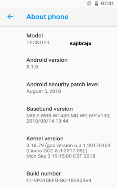Tecno F1 Flash File