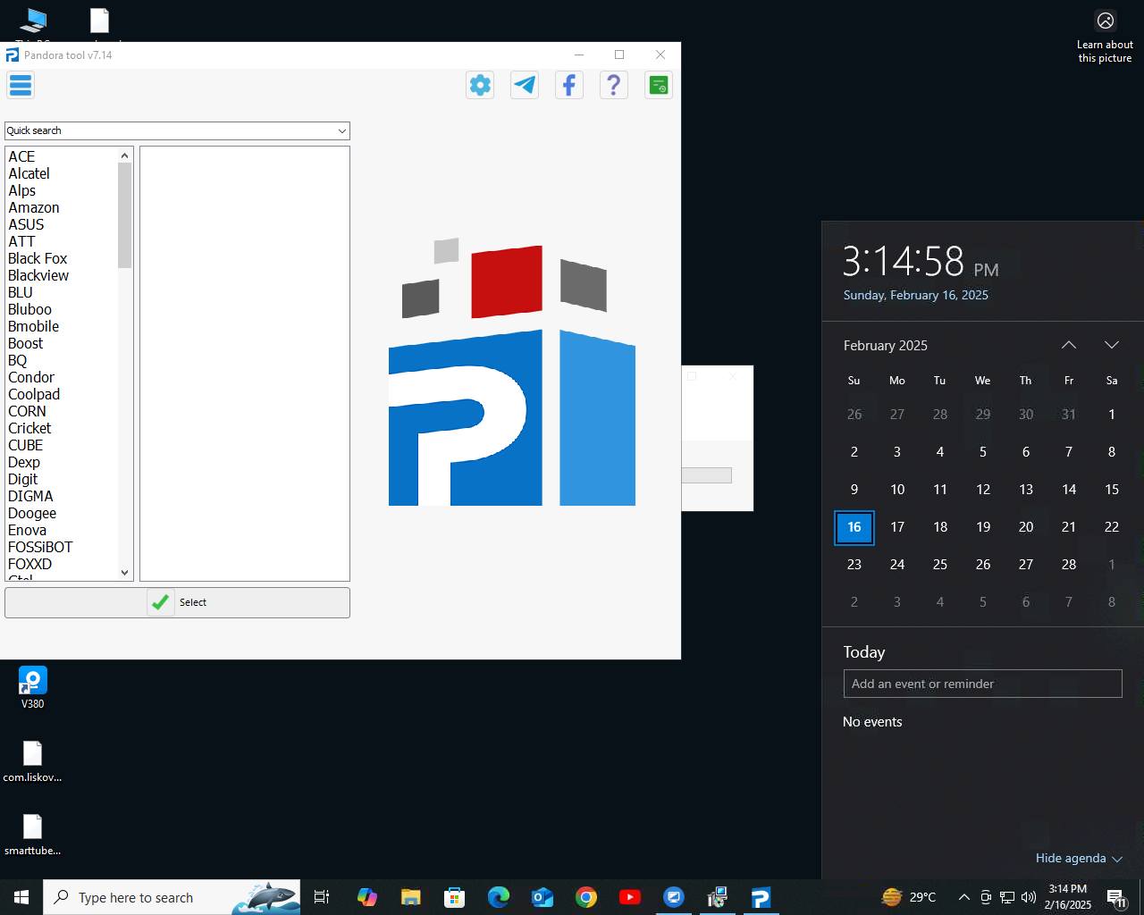 Pandora Tool Setup 8.2